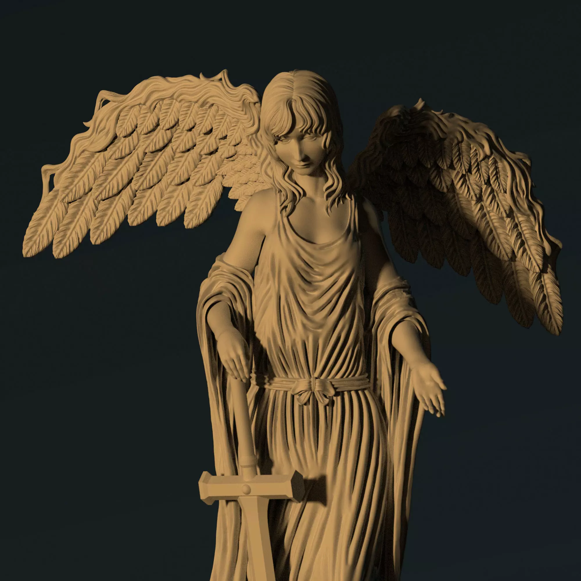 3D Game Assets 3D Printed Models Angel Figures 3D print model_0