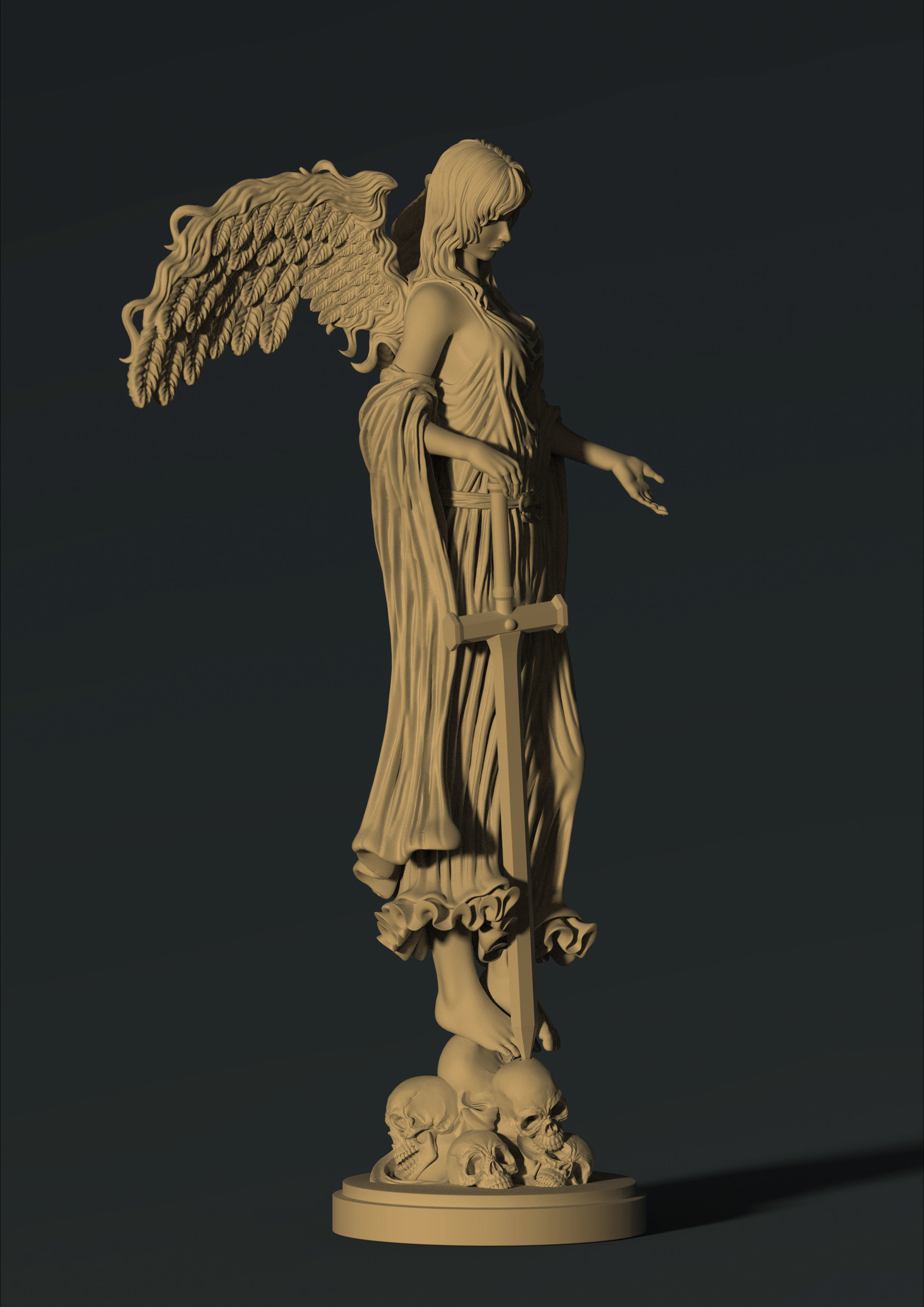 3D Game Assets 3D Printed Models Angel Figures 3D print model_2