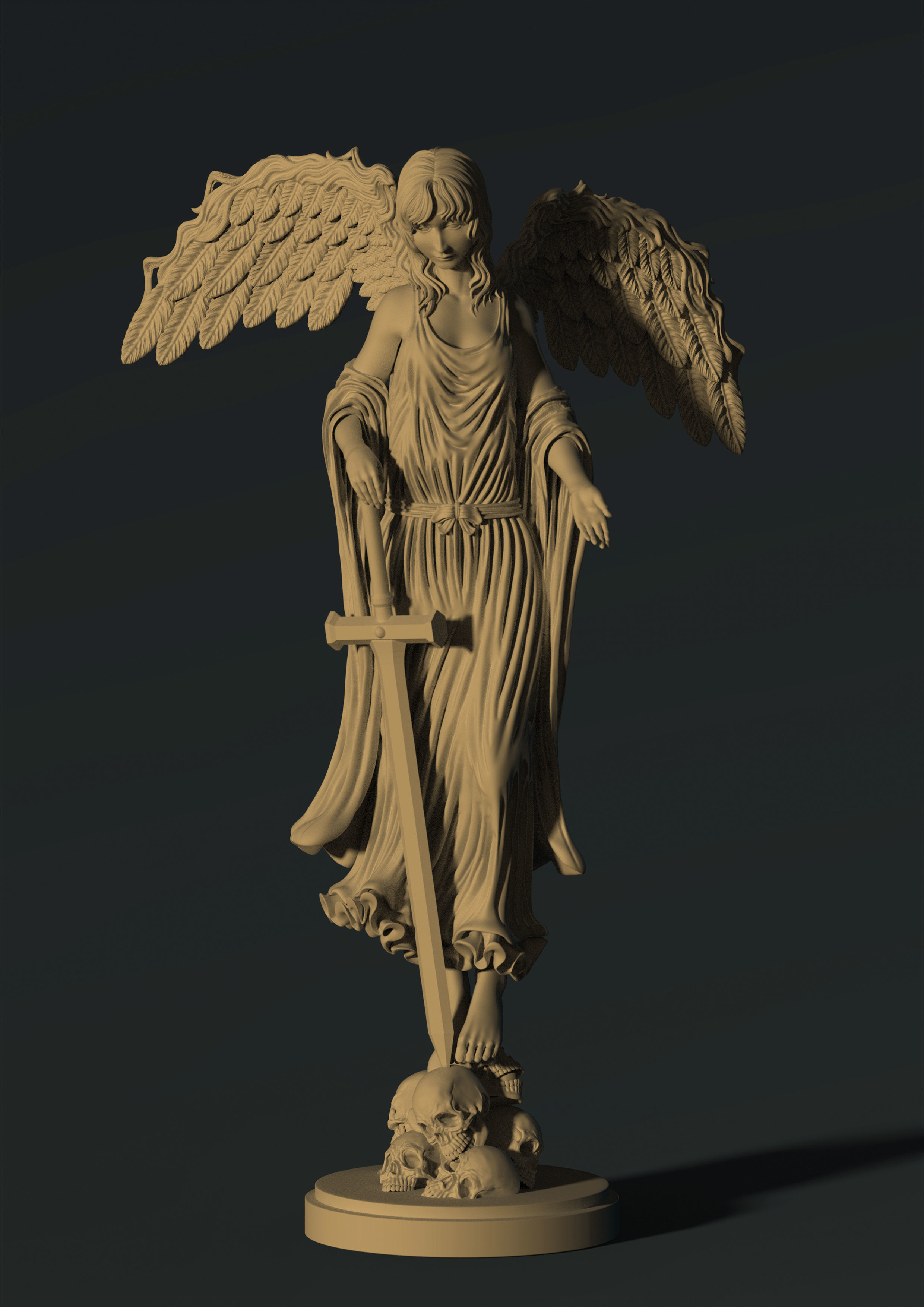 3D Game Assets 3D Printed Models Angel Figures 3D print model_1