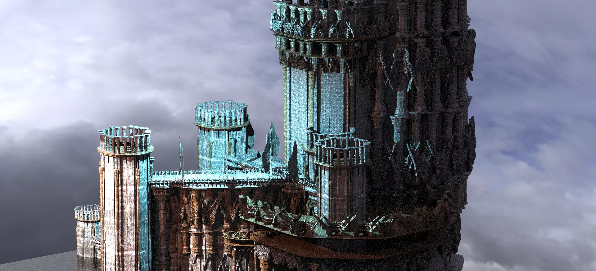 Magna Carter Floating fortress 3D model_0
