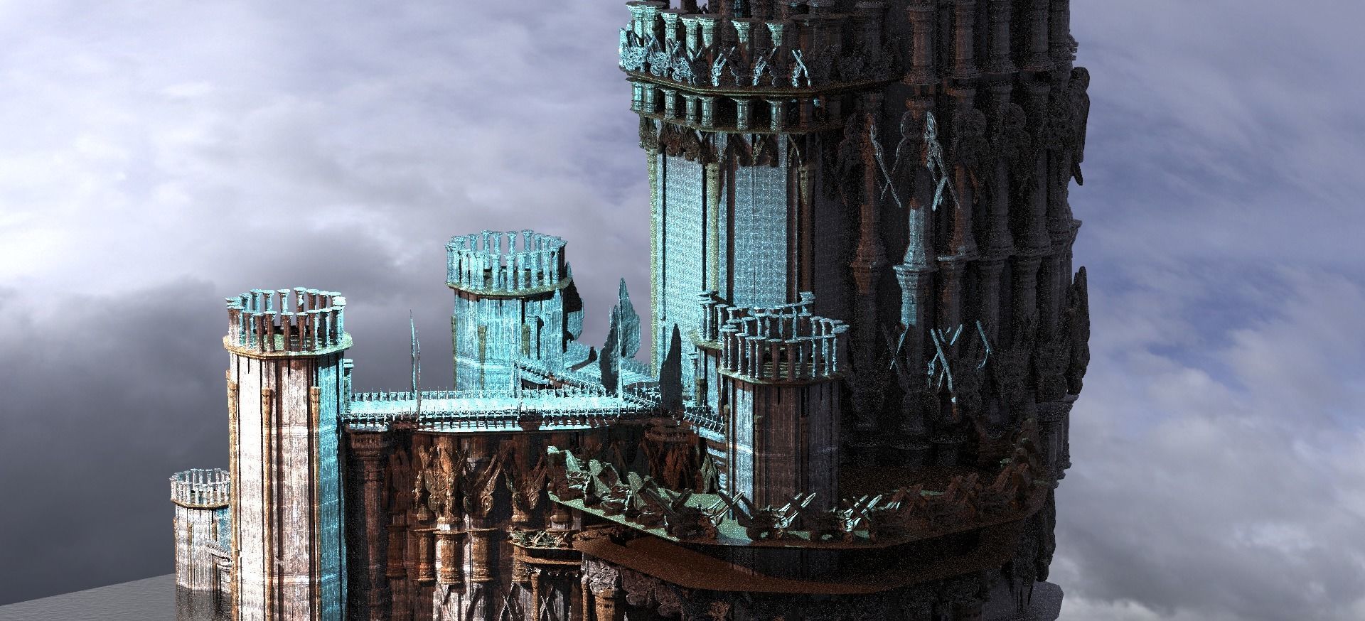 Magna Carter Floating fortress 3D model_1