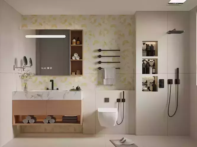 bathroom modern with decor