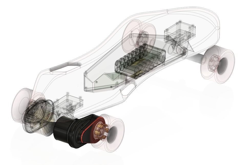 Electric skateboard 3D model_16