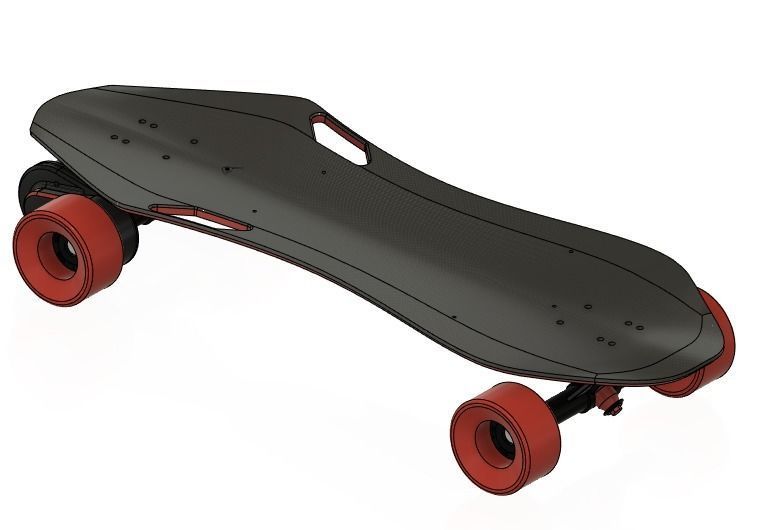 Electric skateboard 3D model_11