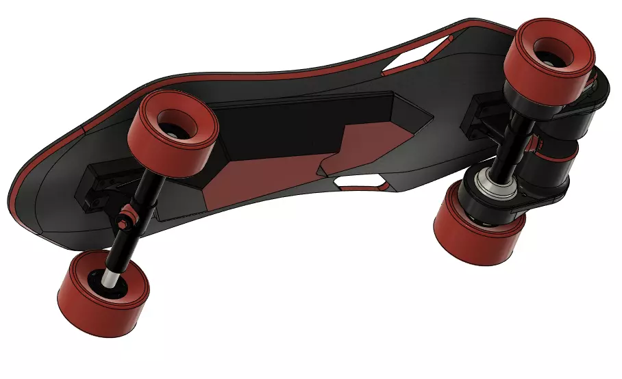 Electric skateboard 3D model_0