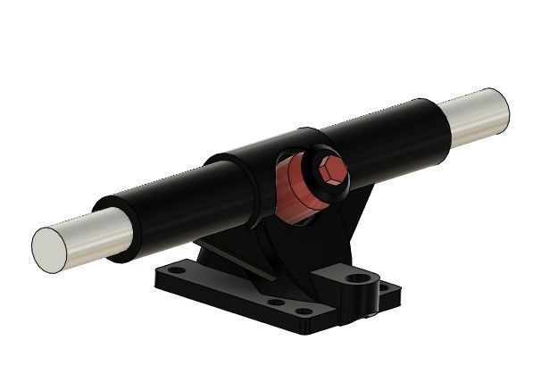 Electric skateboard 3D model_1