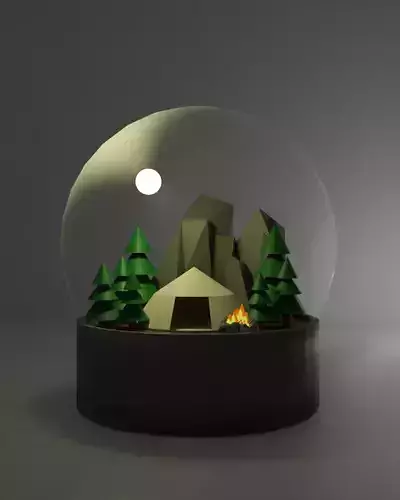 Camping in Glass ball 