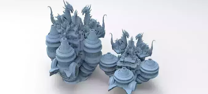 Floating Desert Dragon Throne platform 2 versions