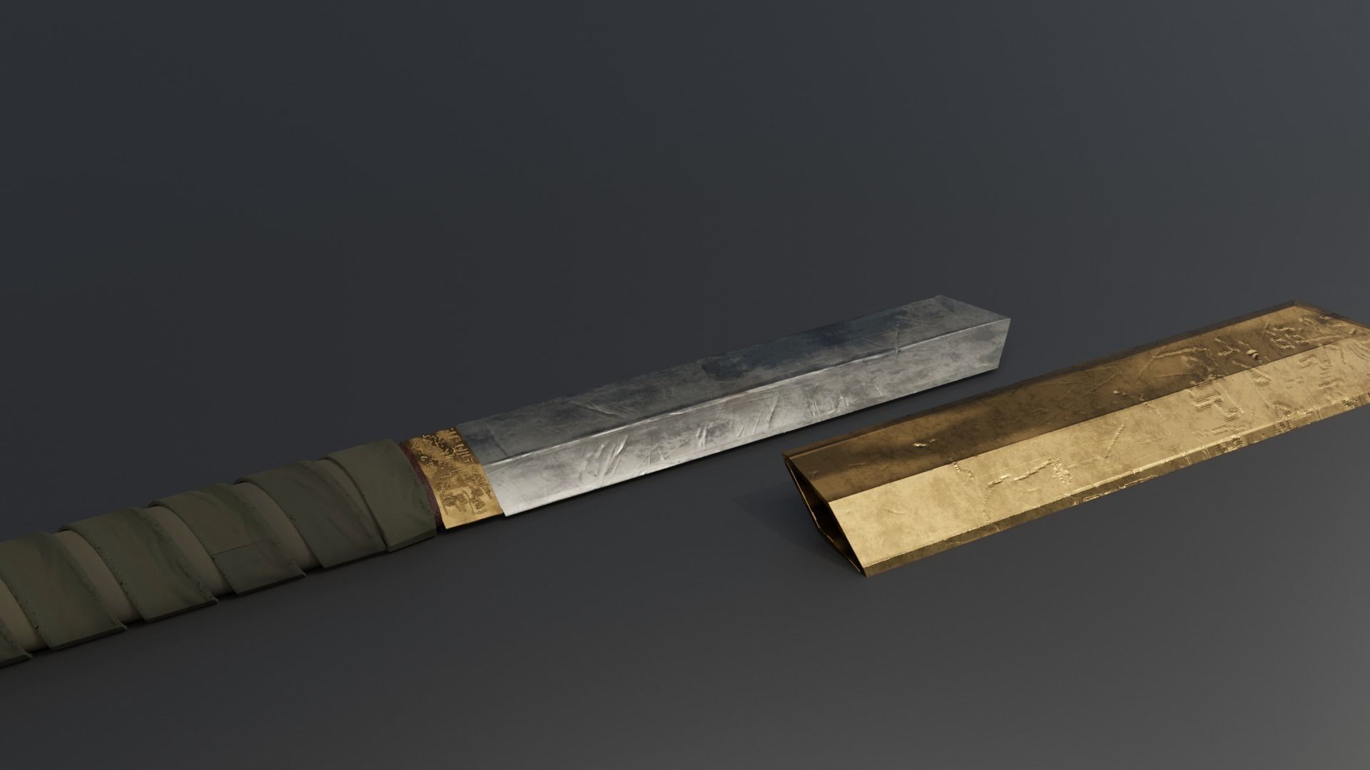 Dagger 3D Model knife Low-poly 3D model_1