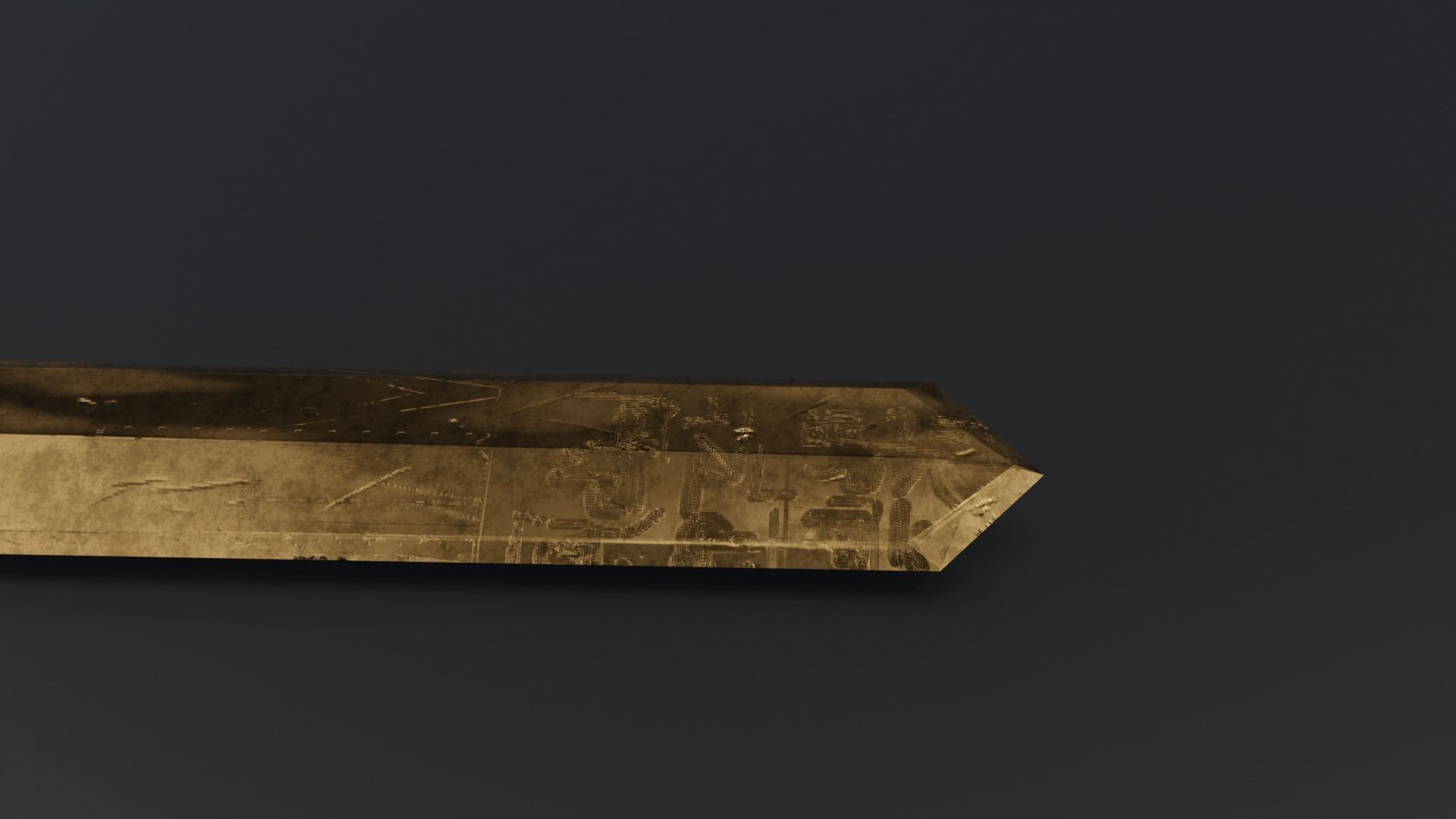 Dagger 3D Model knife Low-poly 3D model_2