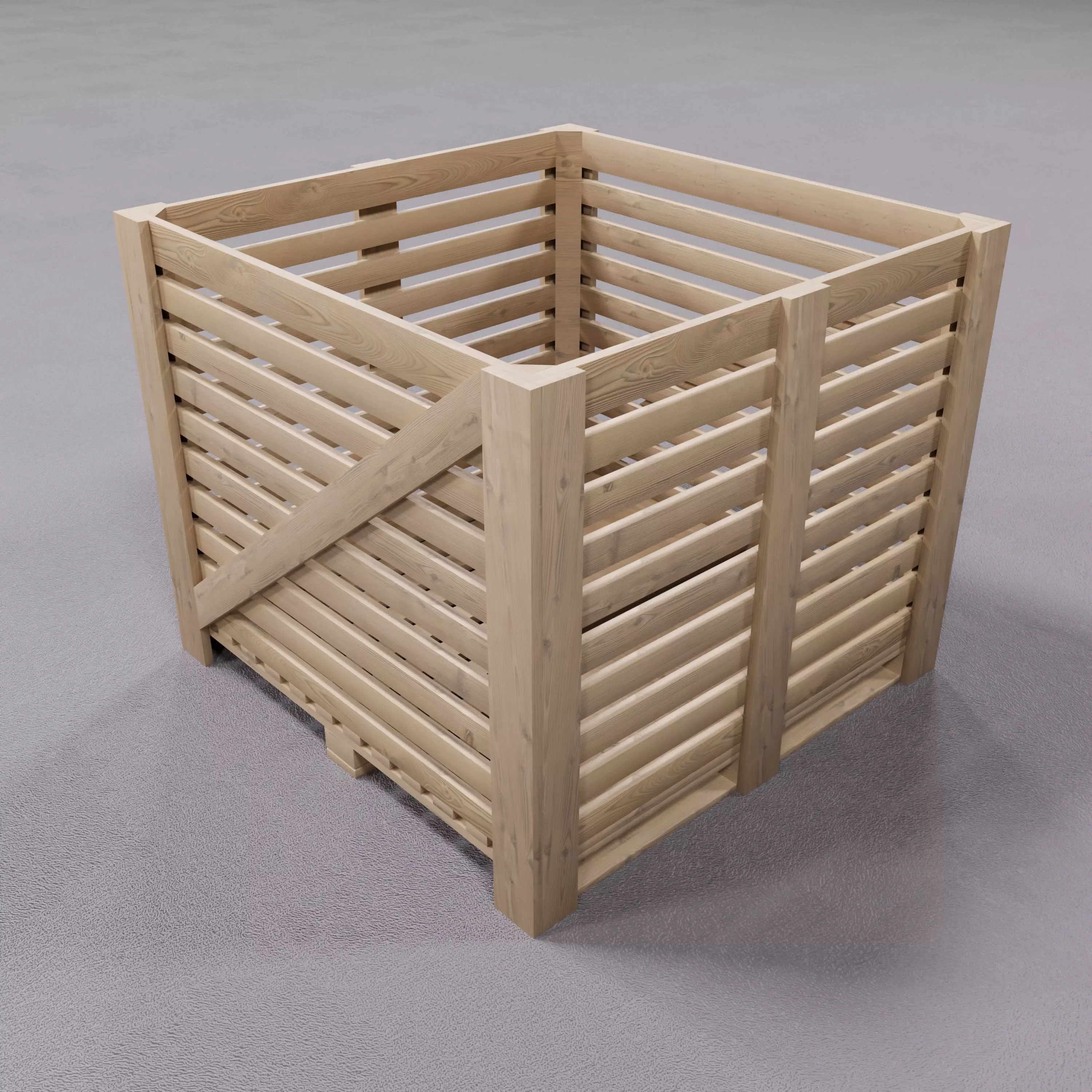 Box Pallet - 3D Model Free low-poly 3D model_0