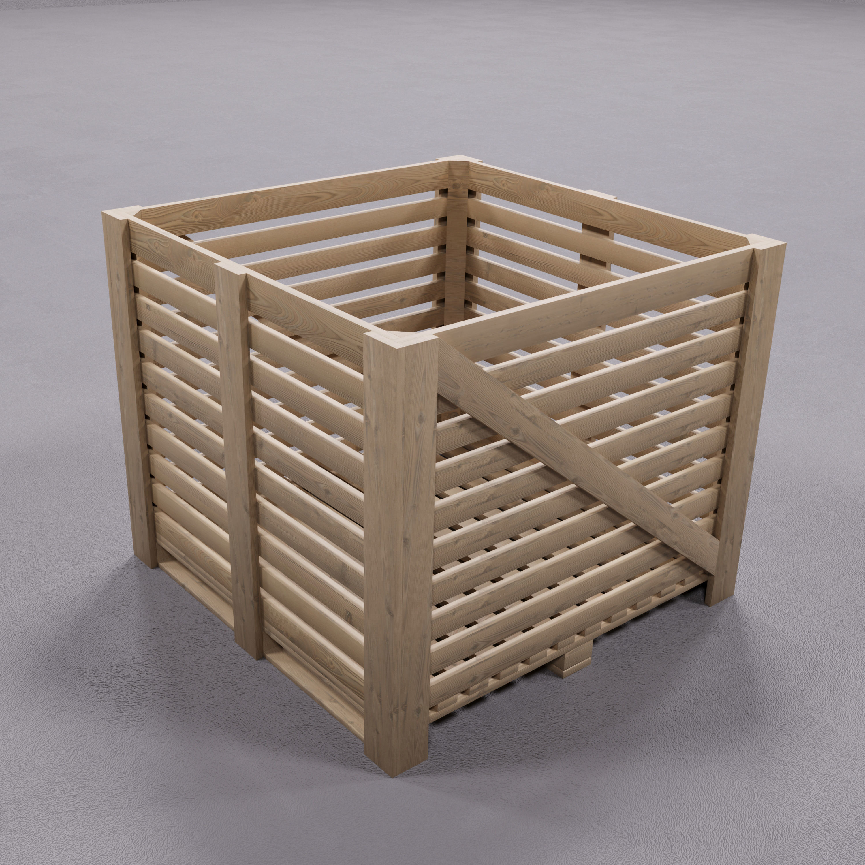 Box Pallet - 3D Model Free low-poly 3D model_1