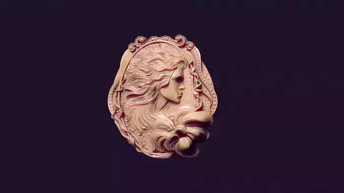 cameo with a girl 3D print model