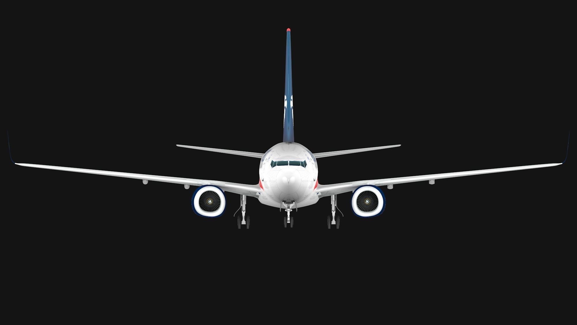 Boeing 737-800 Aeromexico Low-poly 3D model_3