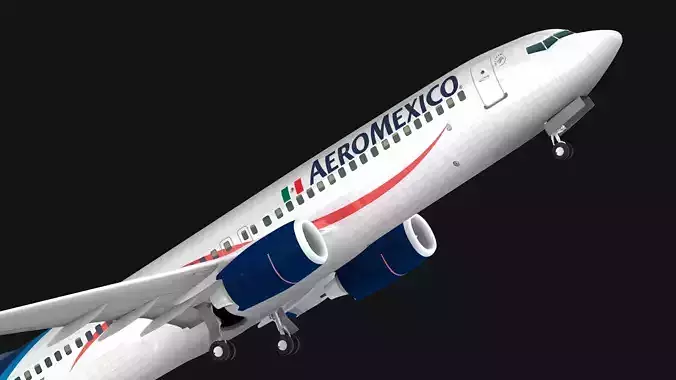 Boeing 737-800 Aeromexico Low-poly 3D model