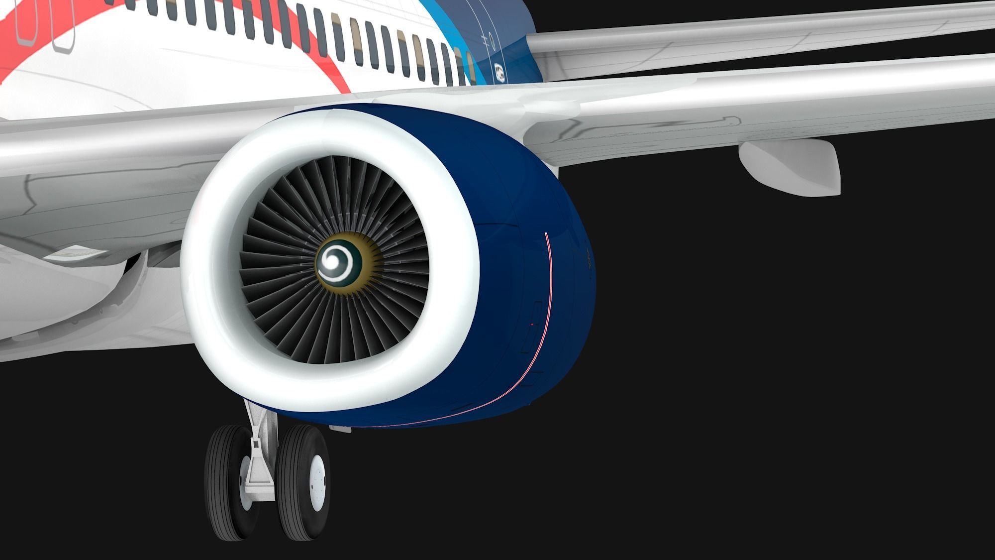 Boeing 737-800 Aeromexico Low-poly 3D model_5