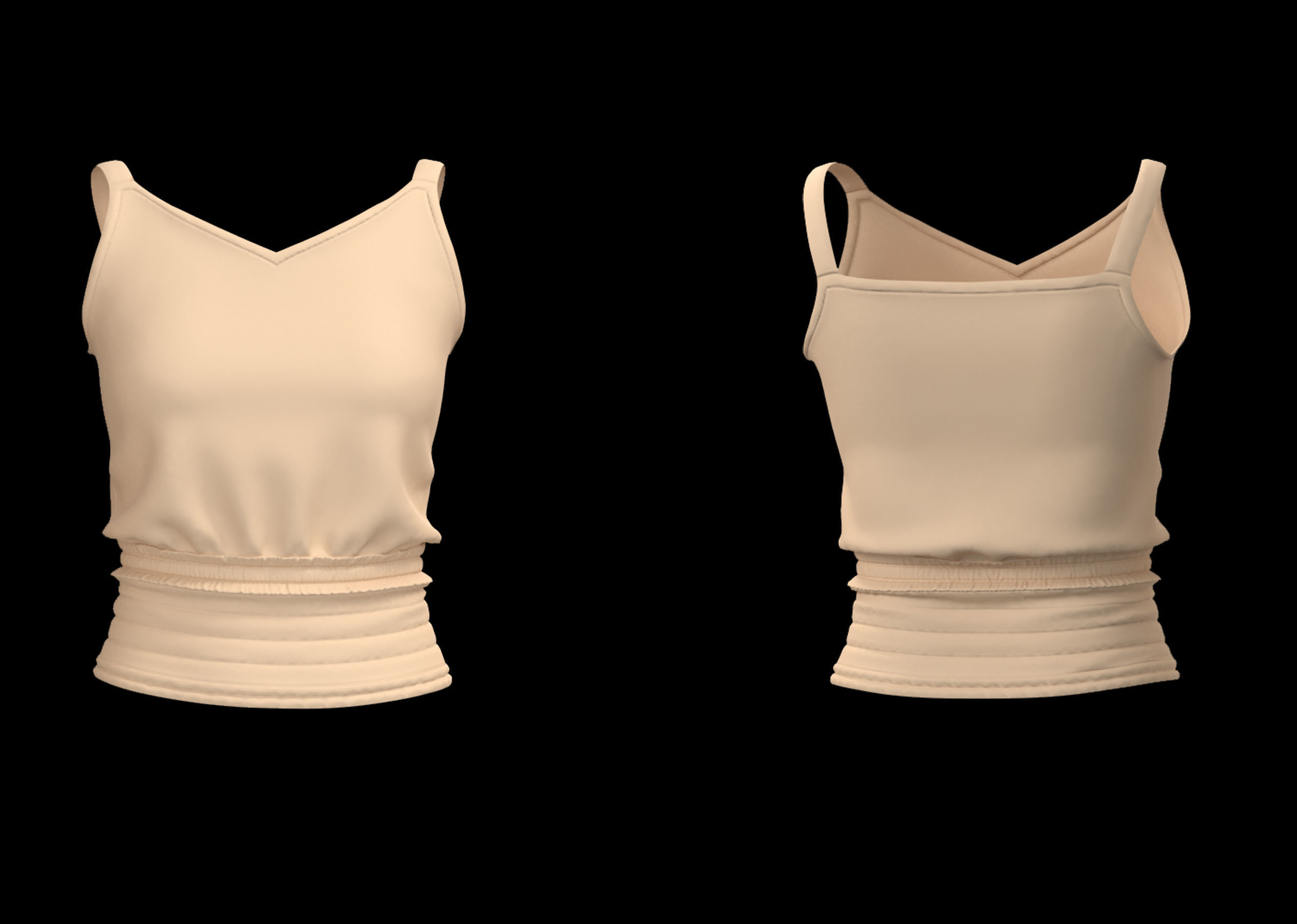 20 Women Basic Shirts 3D model_4