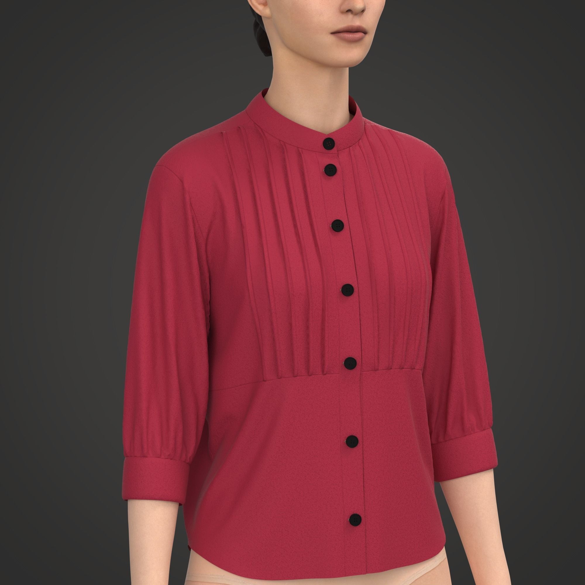 20 Women Basic Shirts 3D model_21