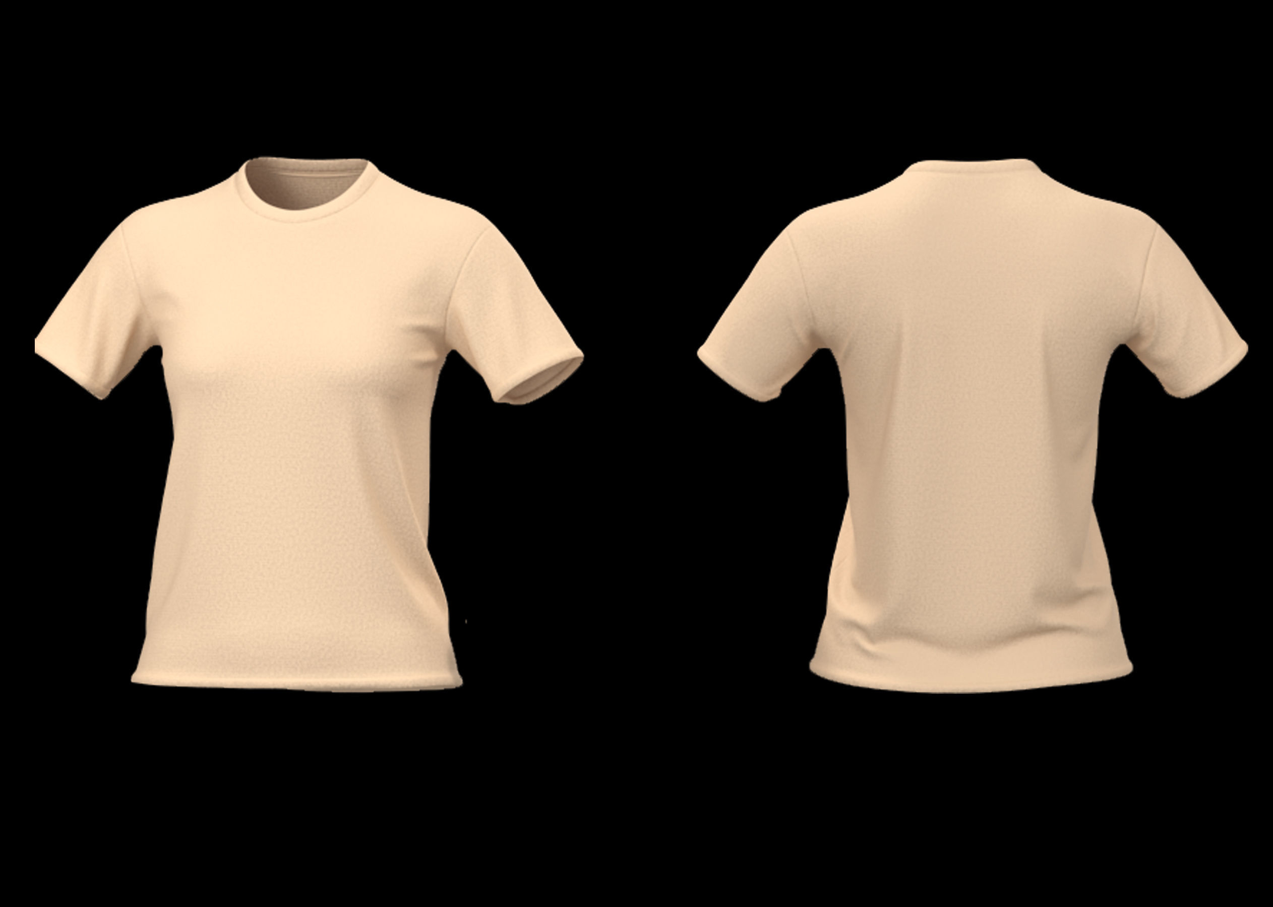 20 Women Basic Shirts 3D model_12