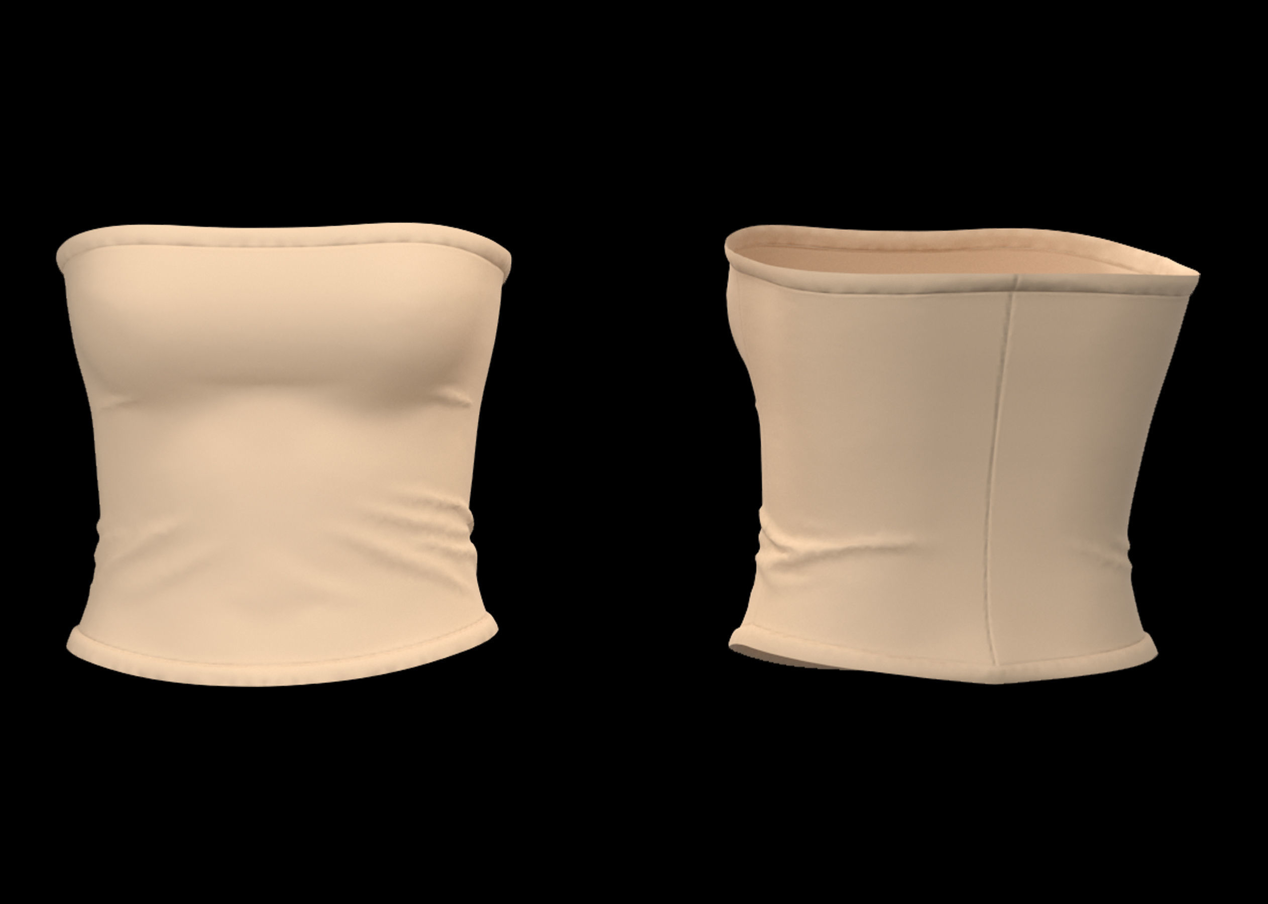 20 Women Basic Shirts 3D model_1