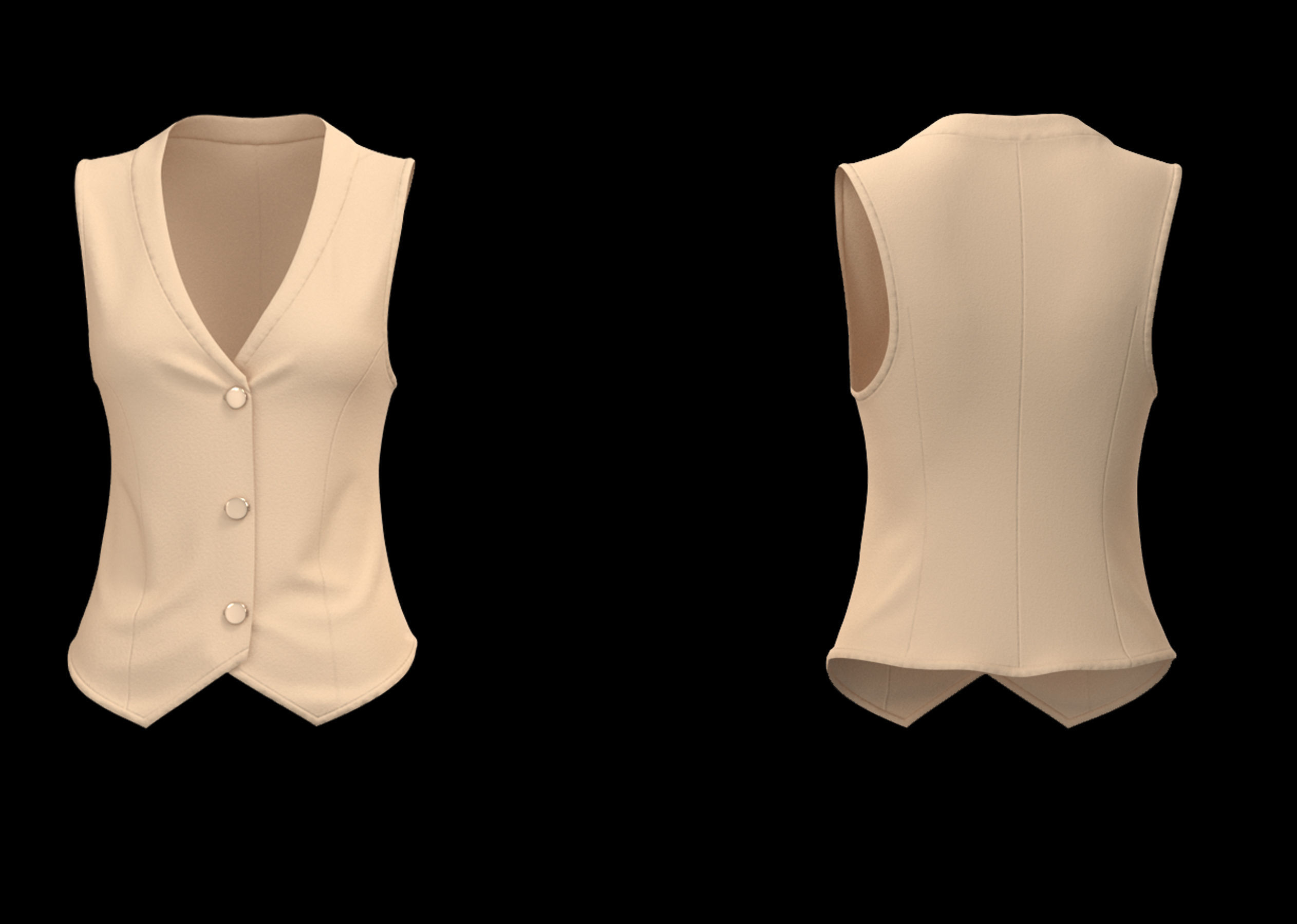20 Women Basic Shirts 3D model_7