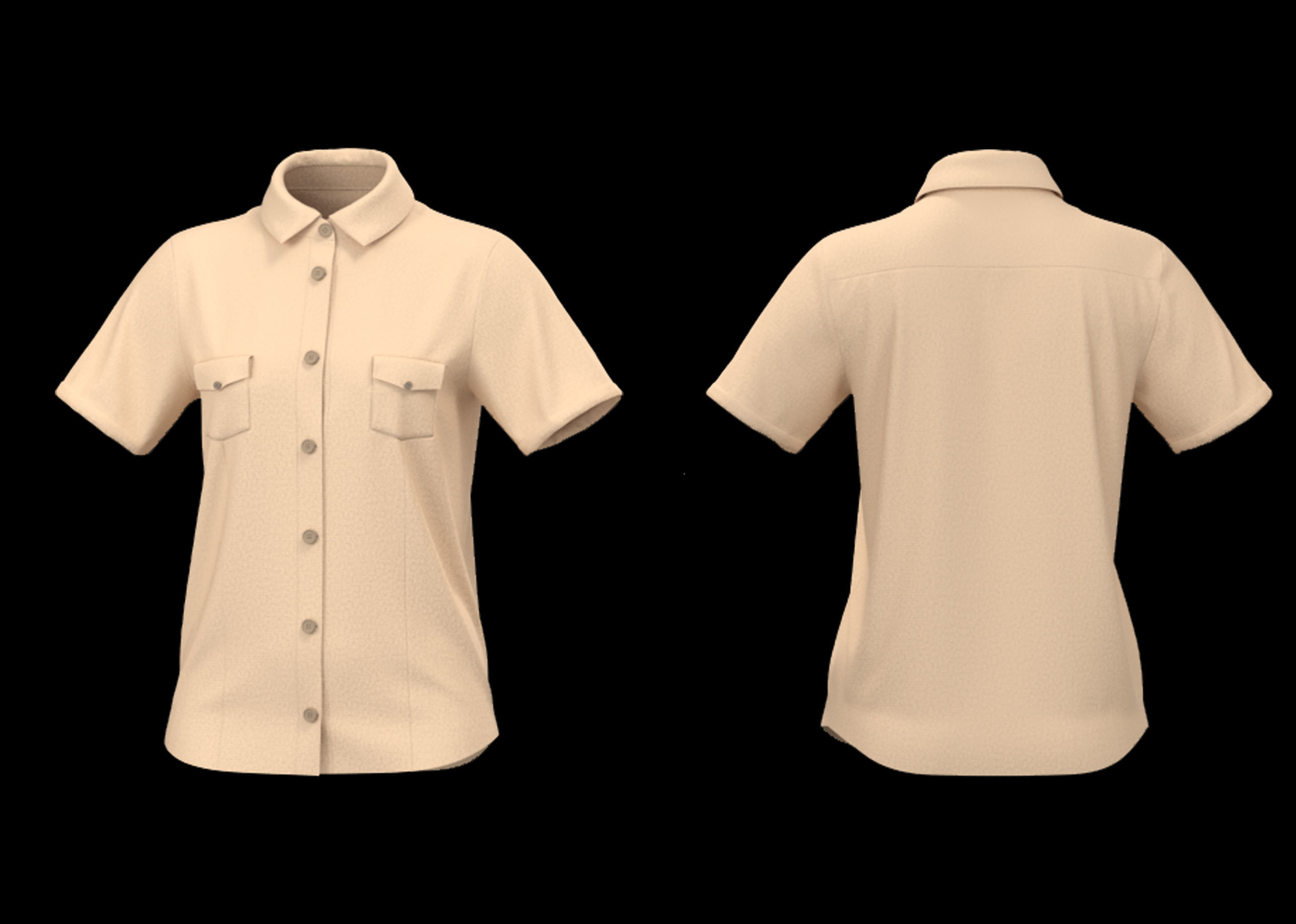 20 Women Basic Shirts 3D model_18