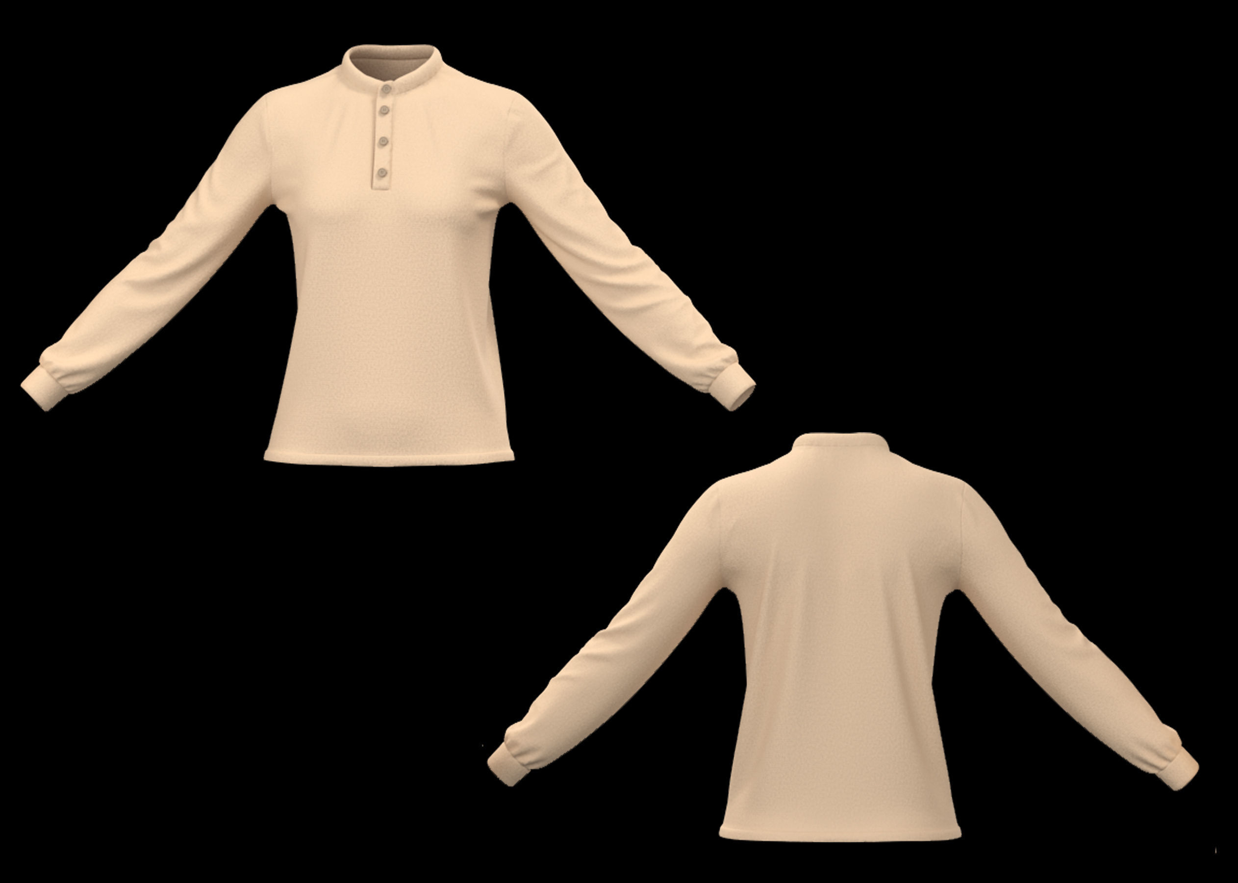 20 Women Basic Shirts 3D model_17