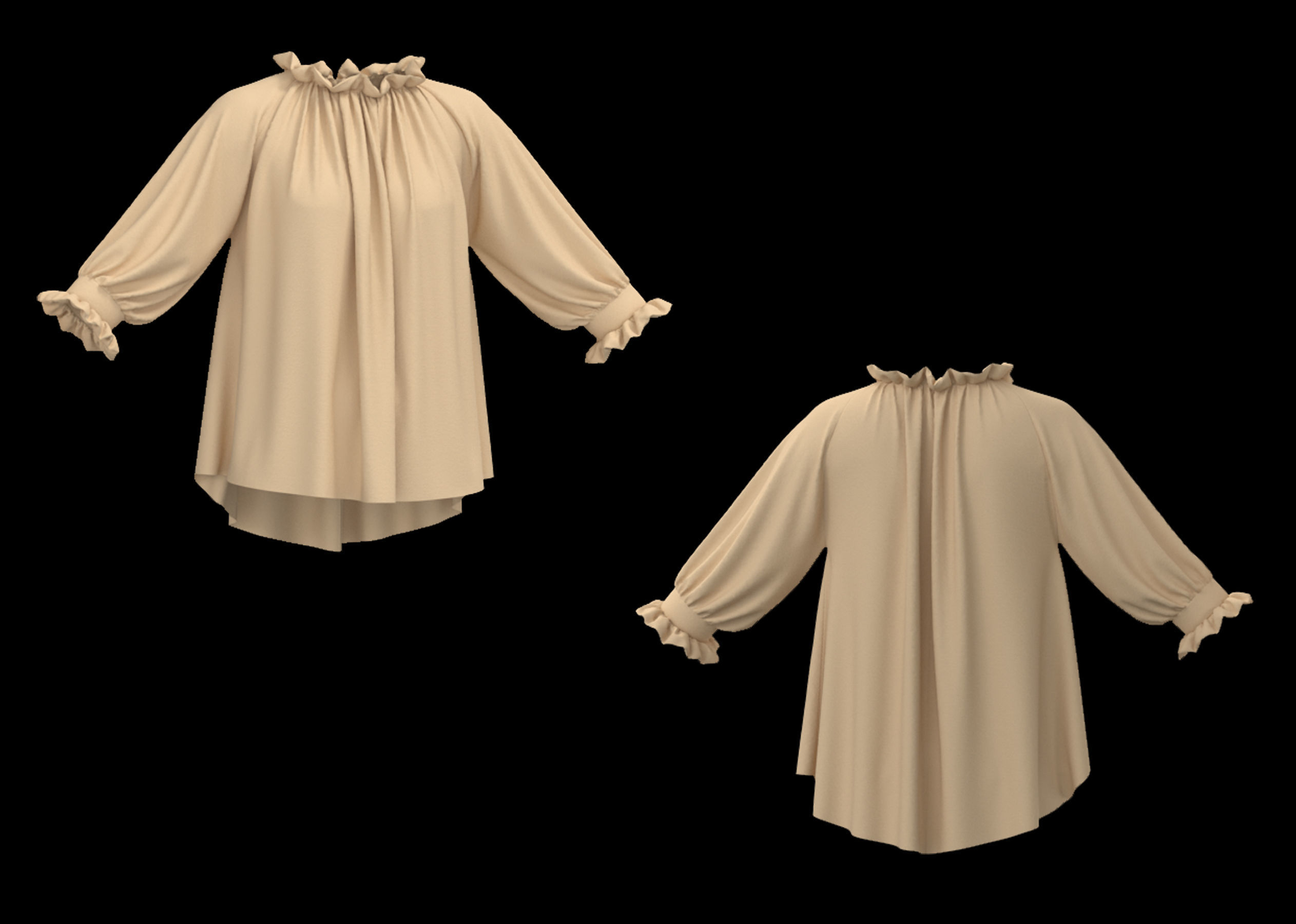 20 Women Basic Shirts 3D model_20