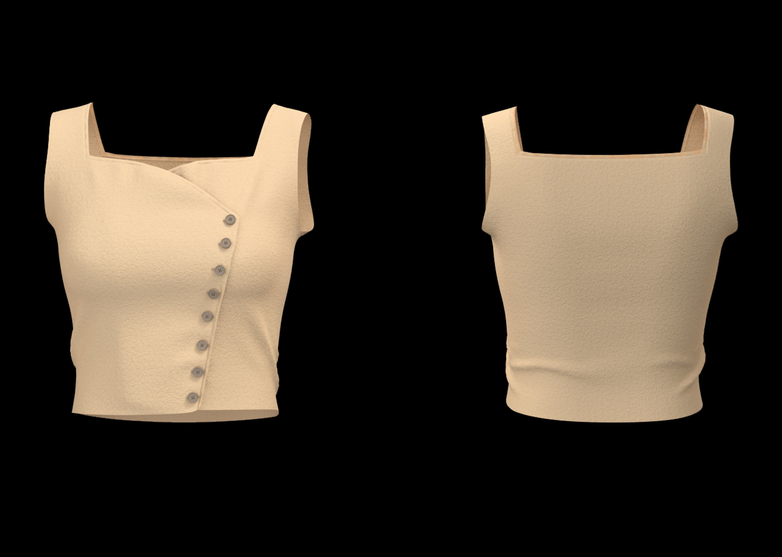 20 Women Basic Shirts 3D model_2