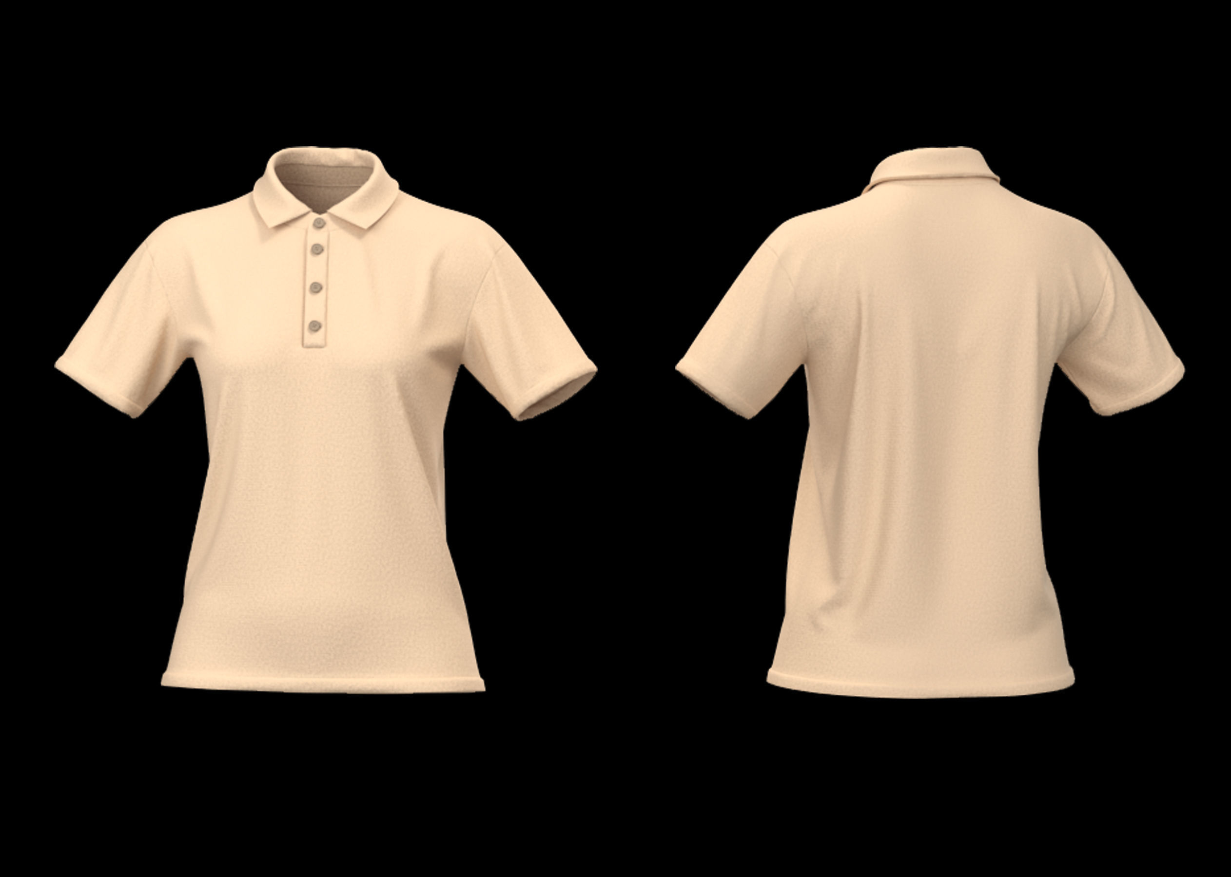 20 Women Basic Shirts 3D model_16