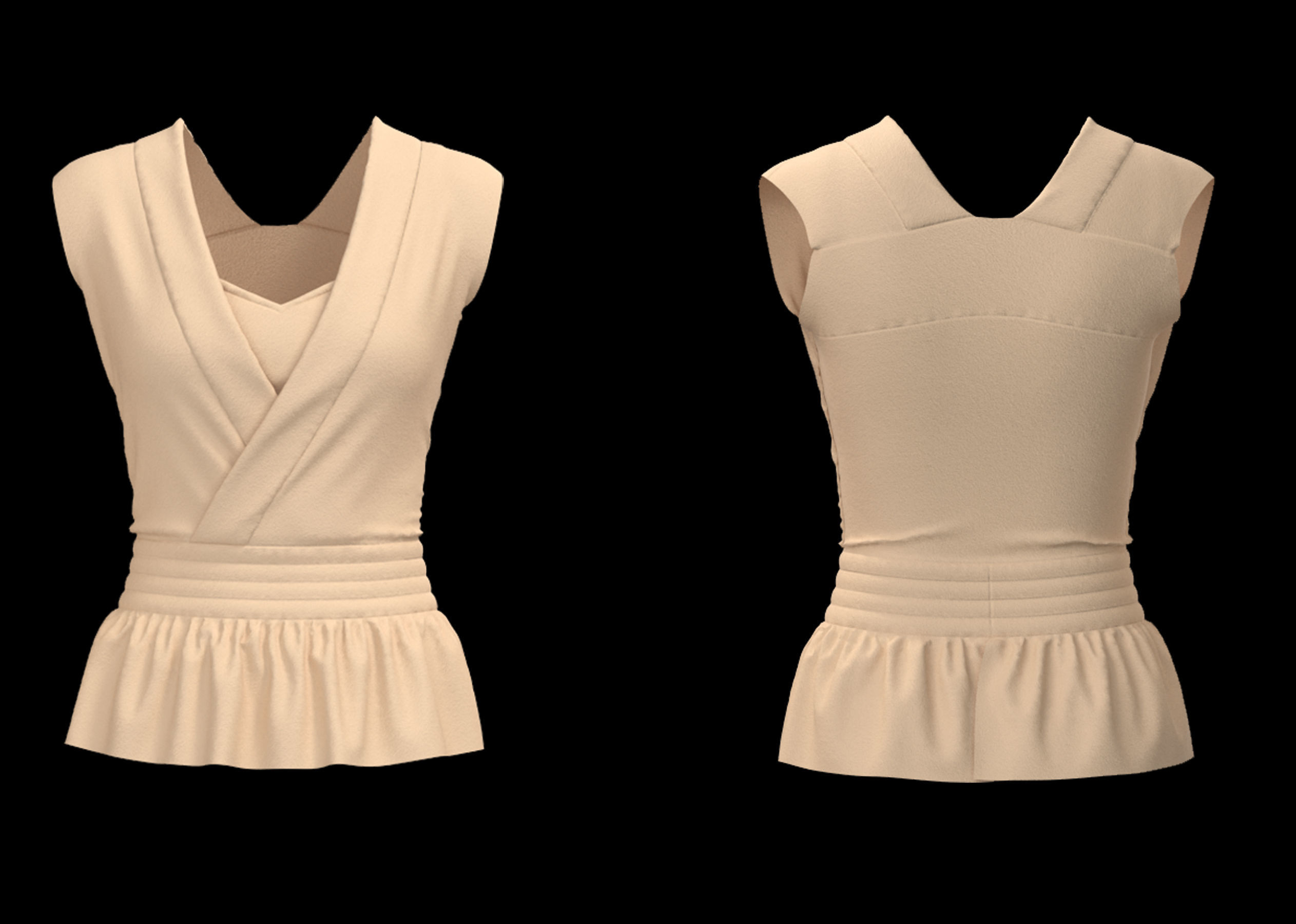 20 Women Basic Shirts 3D model_8