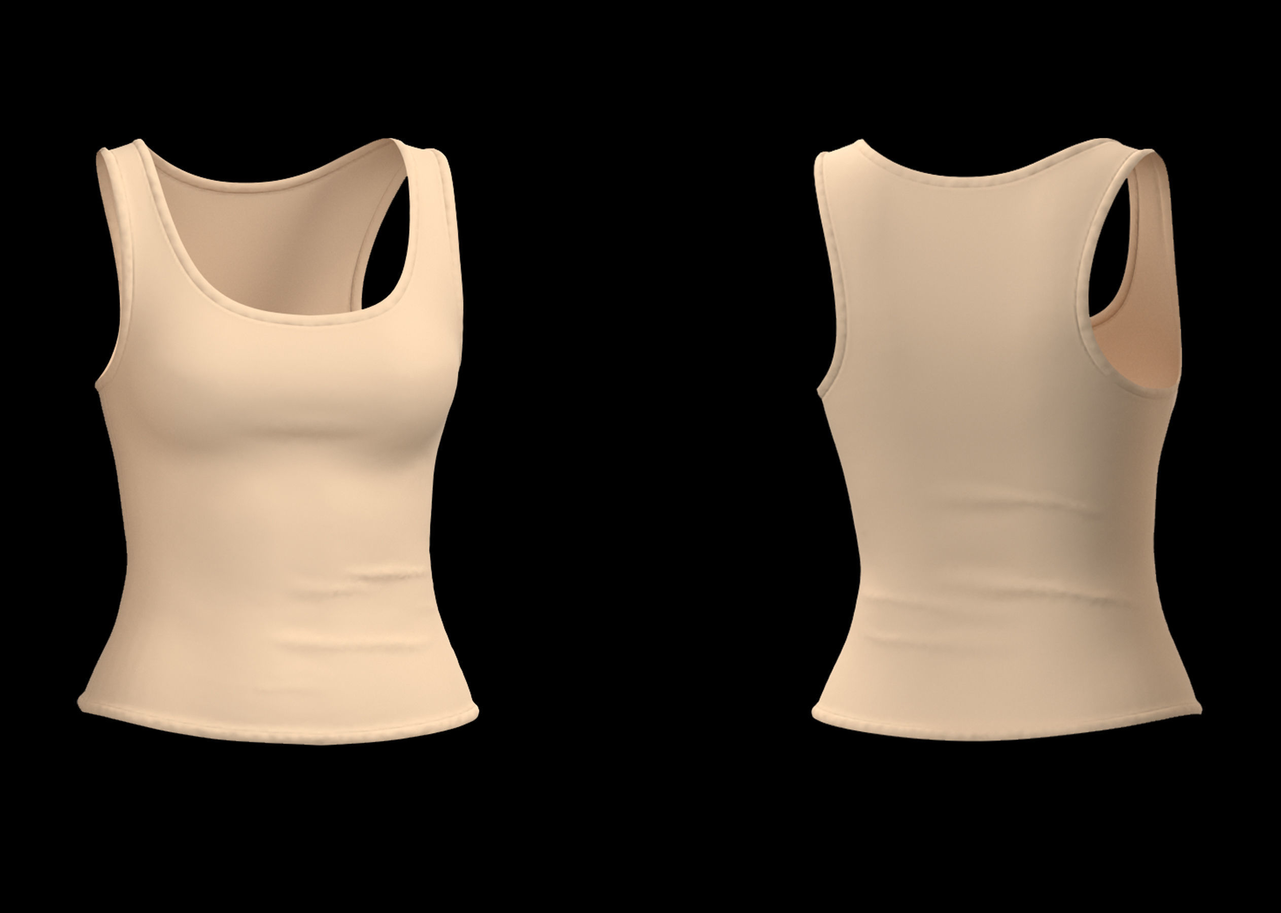 20 Women Basic Shirts 3D model_5