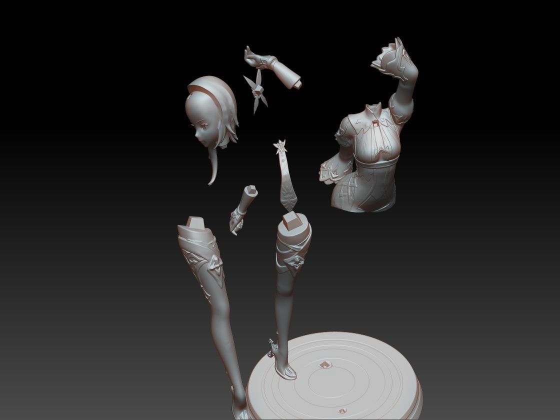 Genshin Impact - Eula Bishoujo Statue 3D print Model 3D print model_21
