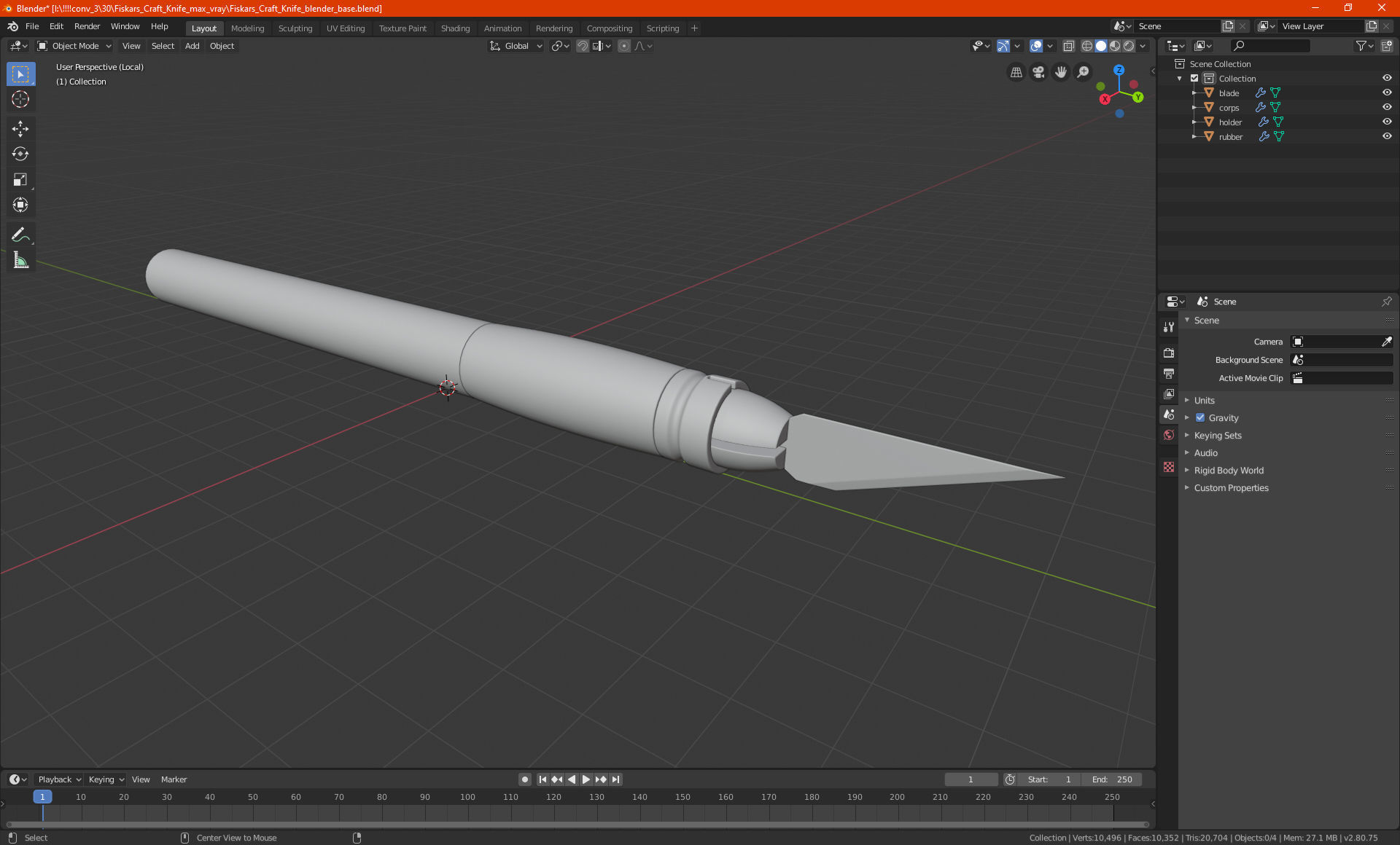 Fiskars Craft Knife 3D model_25