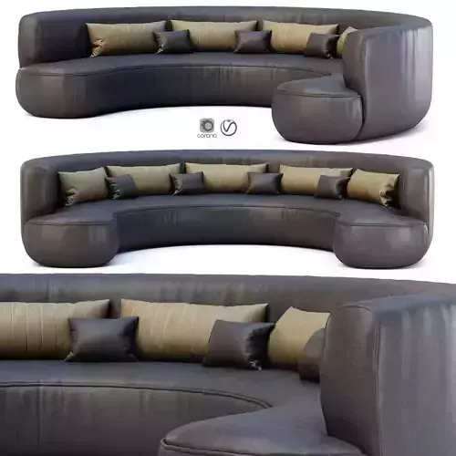 Jenifer Restaurant Leather Round Sofa 