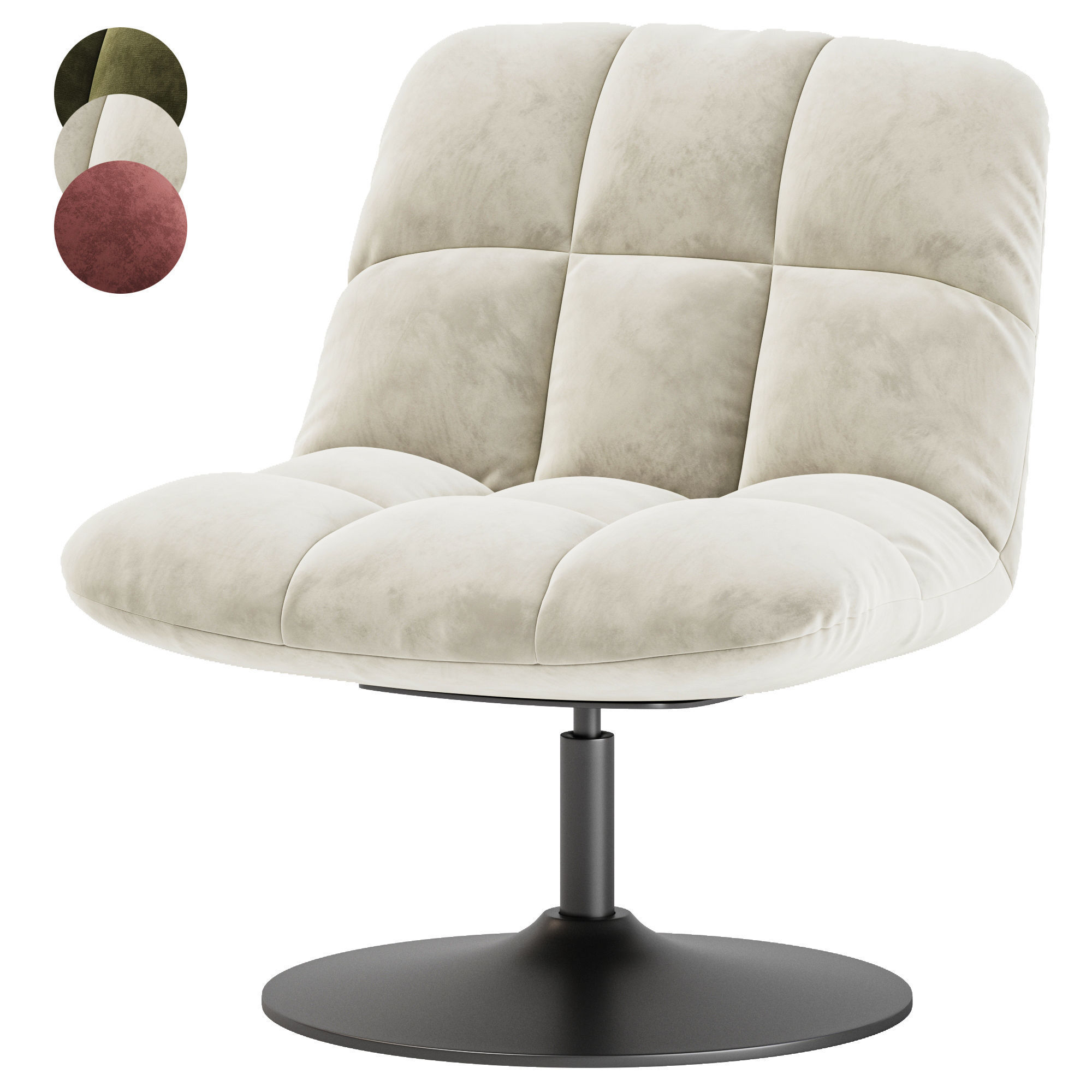 Bar lounge or velvet chair 3D model_2