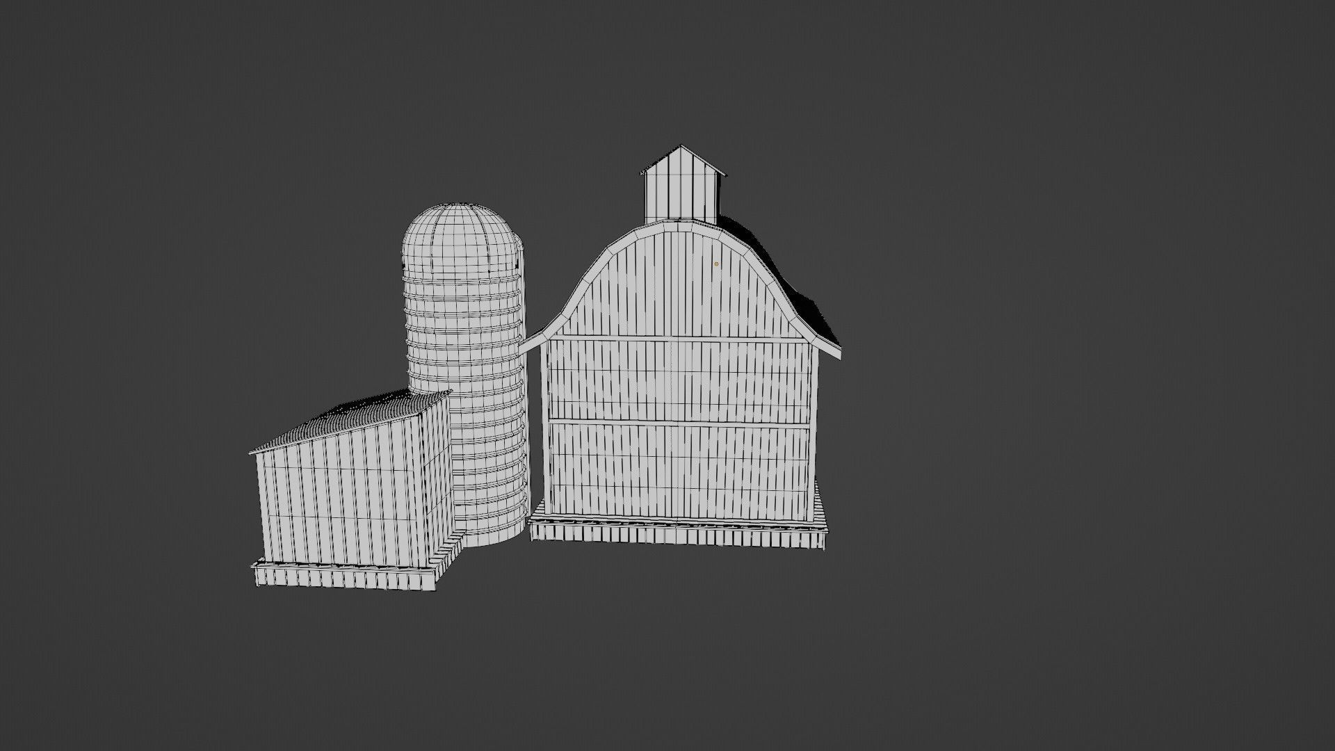 western style farm house red barn with 4k pbr textures Low-poly 3D model_10