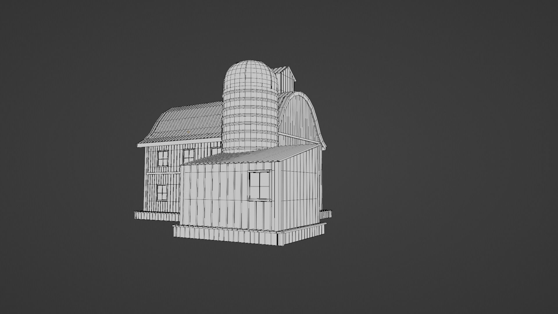 western style farm house red barn with 4k pbr textures Low-poly 3D model_9