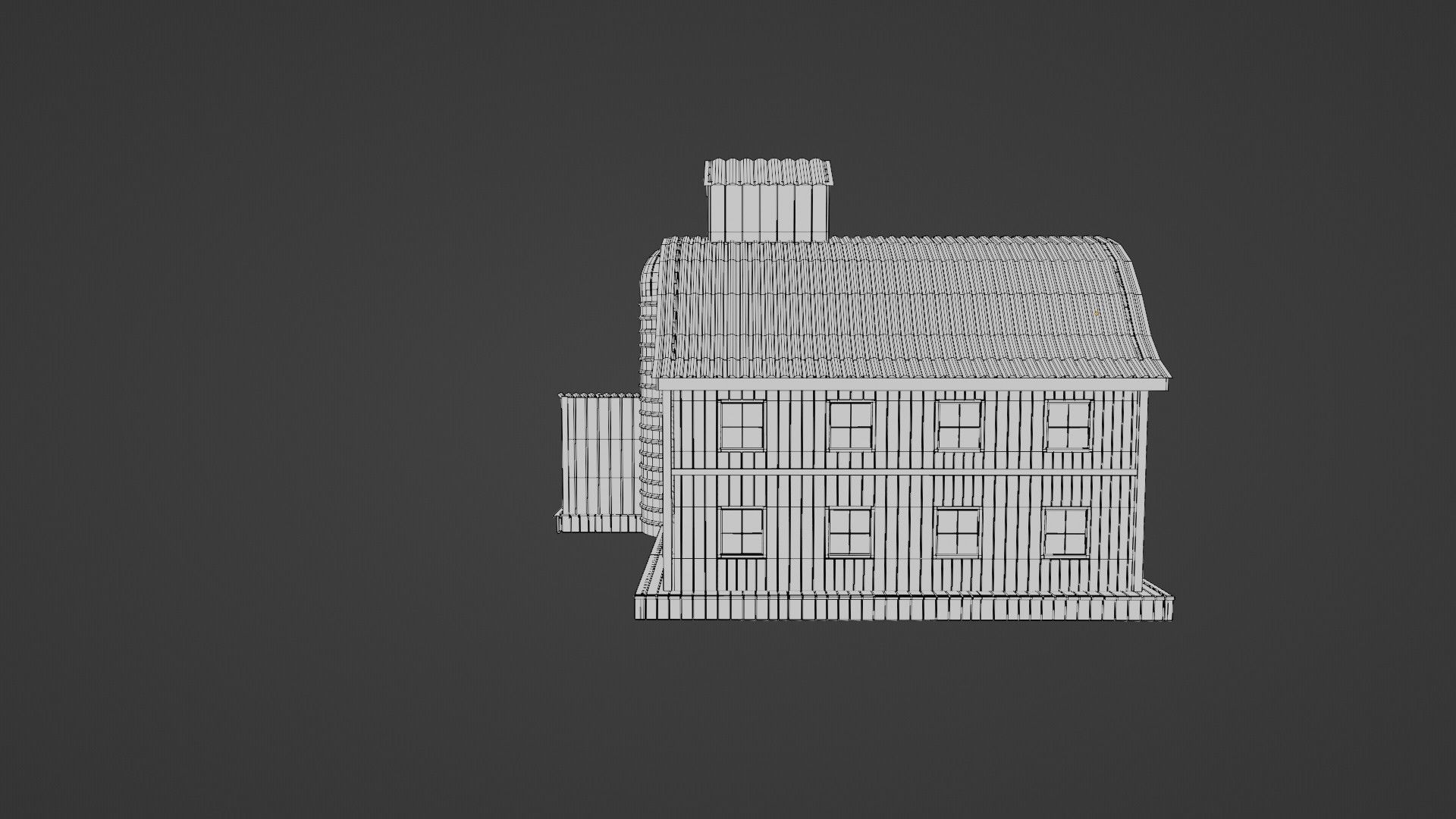 western style farm house red barn with 4k pbr textures Low-poly 3D model_16