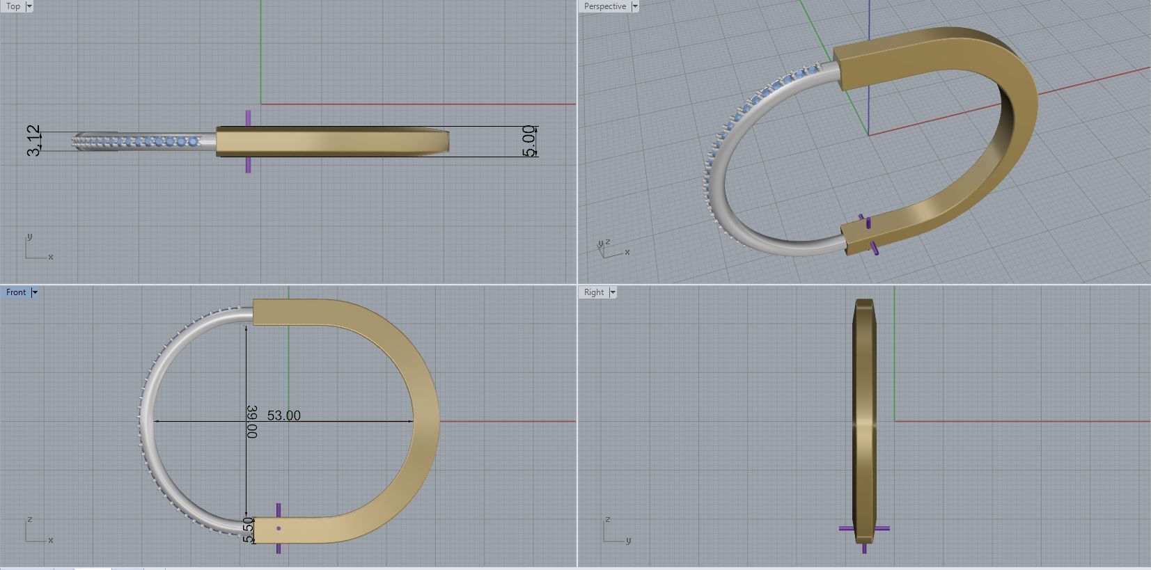 bracelet lock small 3D print model_2