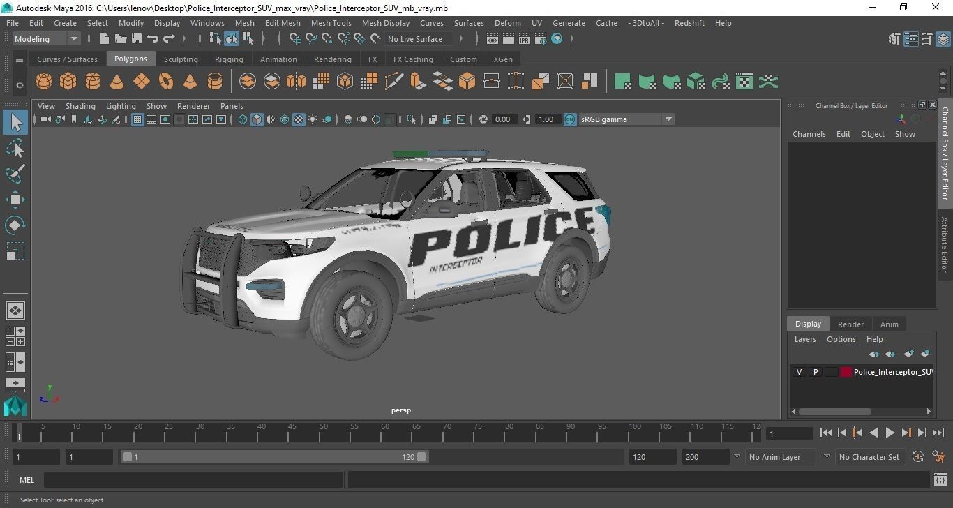 Police Interceptor SUV 3D model_39