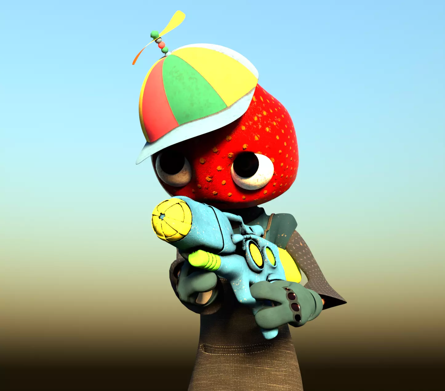 Strawberry Kid Low-poly 3D model_0