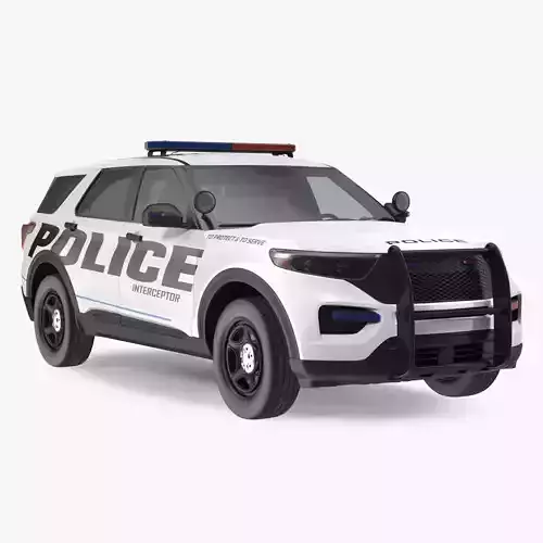 Police Interceptor SUV Rigged 3D model