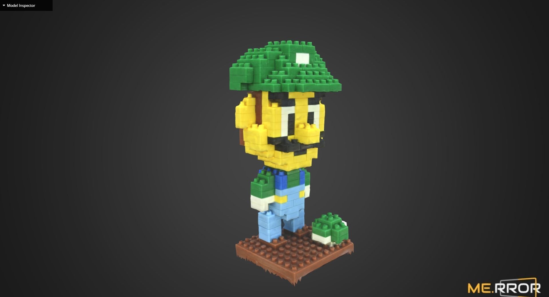 Toy Lego Luigi 3D model_3