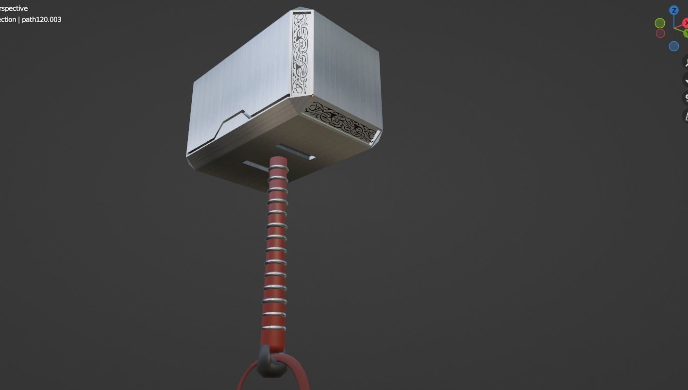 Mjolnir thor hammer 3D model_2