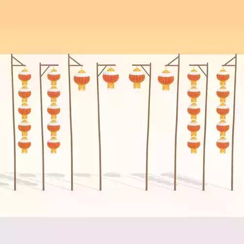 Chinese Tall Paper Lantern With Snow