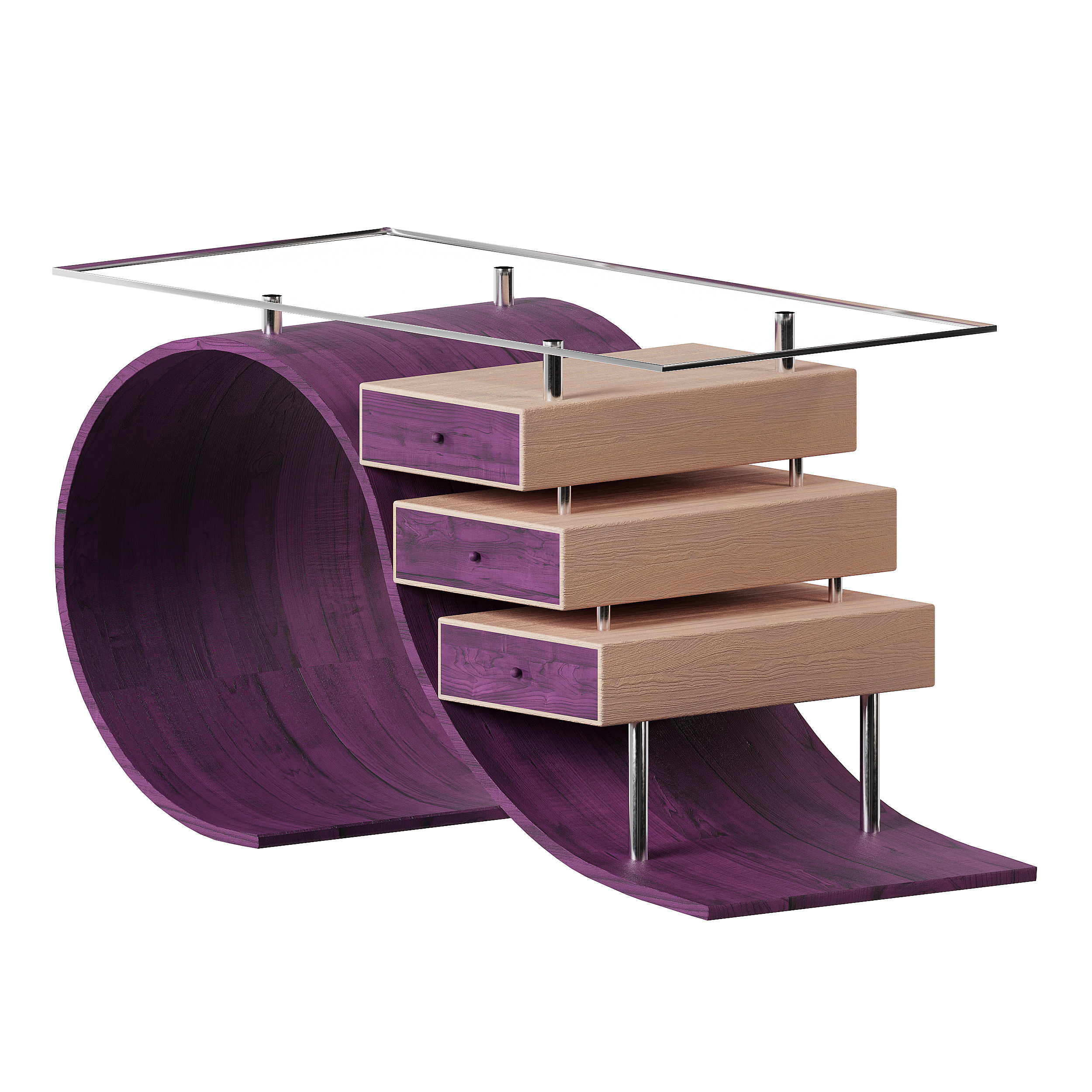 Designer curved table 3D model_2