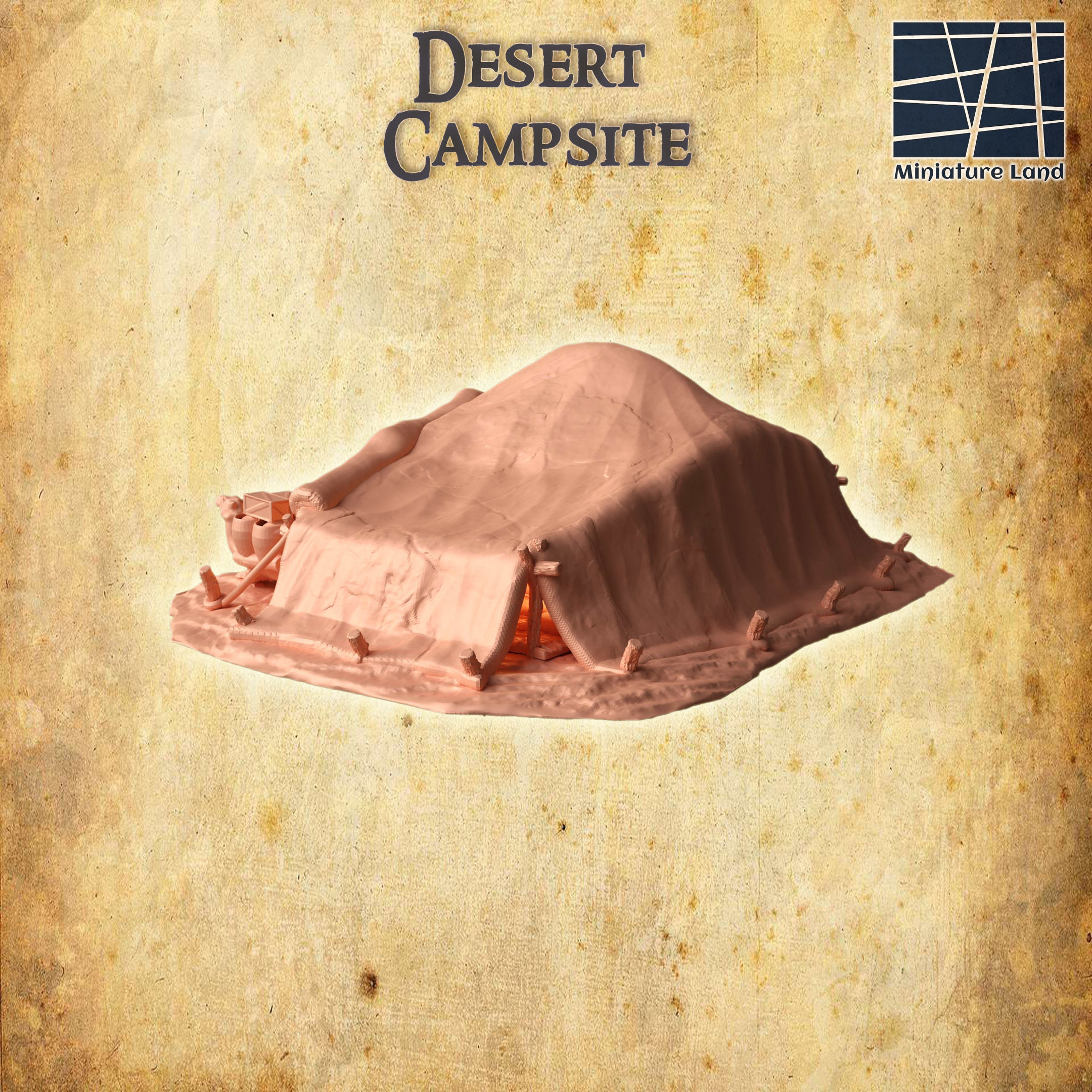 Desert Campsite Tabletop Terrain 28 MM 3D print model_4