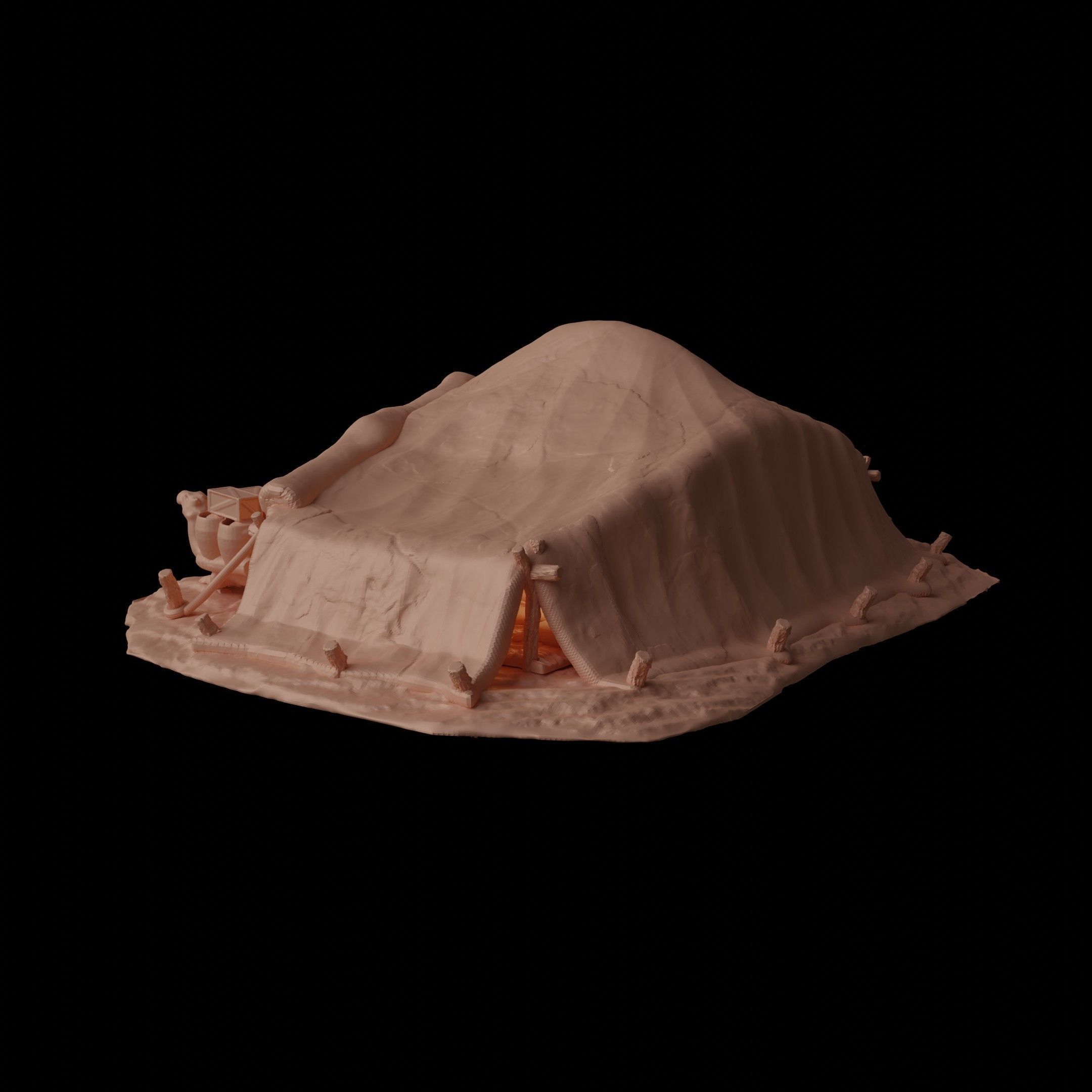 Desert Campsite Tabletop Terrain 28 MM 3D print model_5