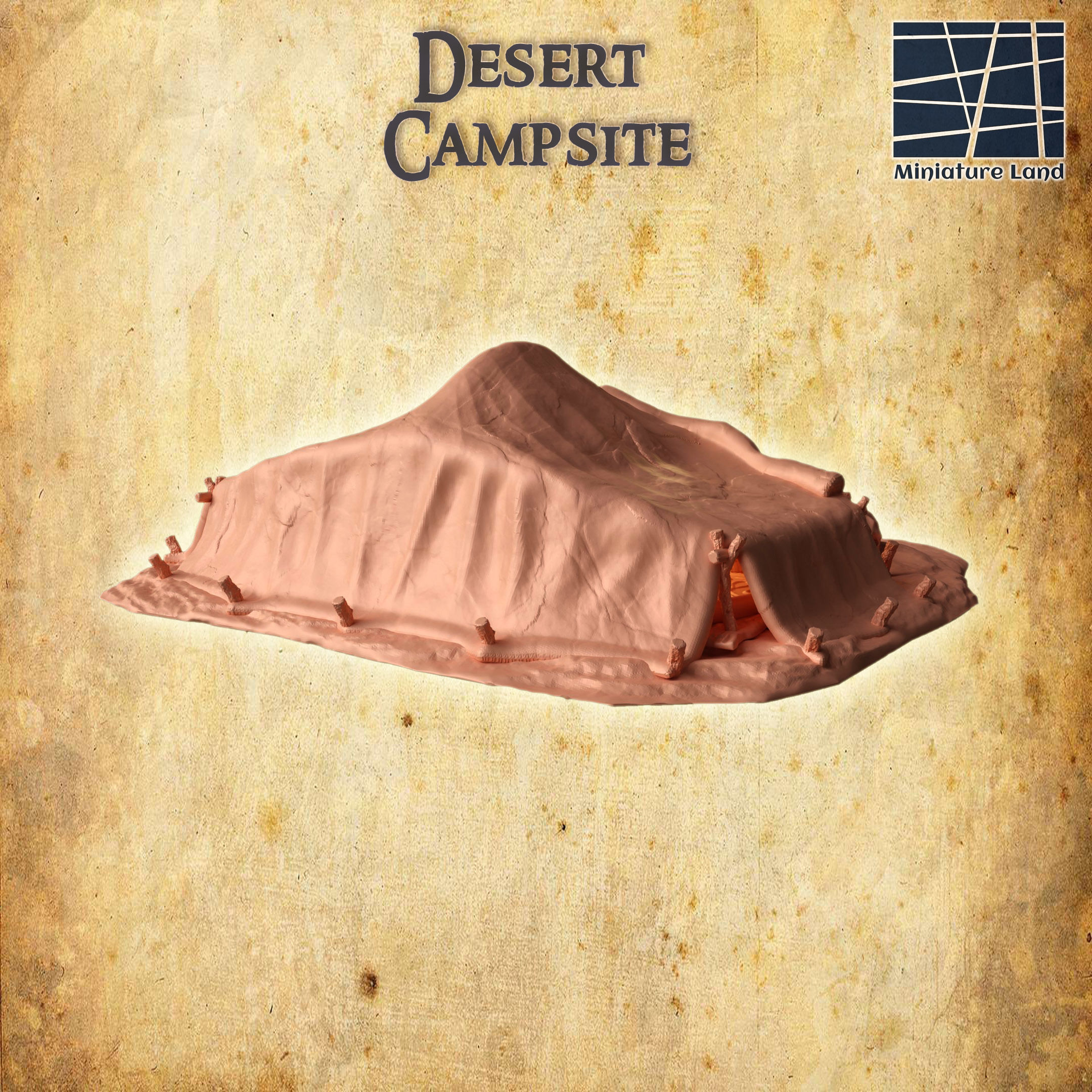 Desert Campsite Tabletop Terrain 28 MM 3D print model_2